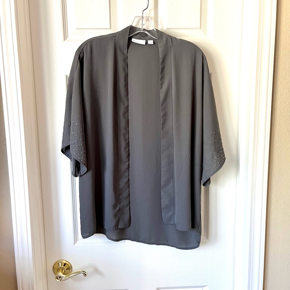 NY & Co. charcoal gray kimono topper